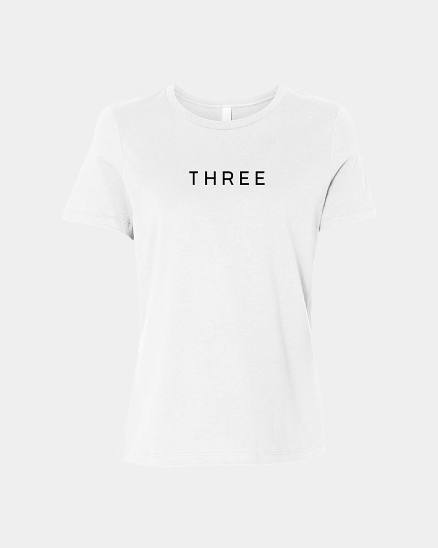 THREE Women’s Relaxed White Jersey Tee