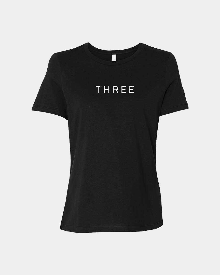 Three Women’s Relaxed Black Jersey Tee