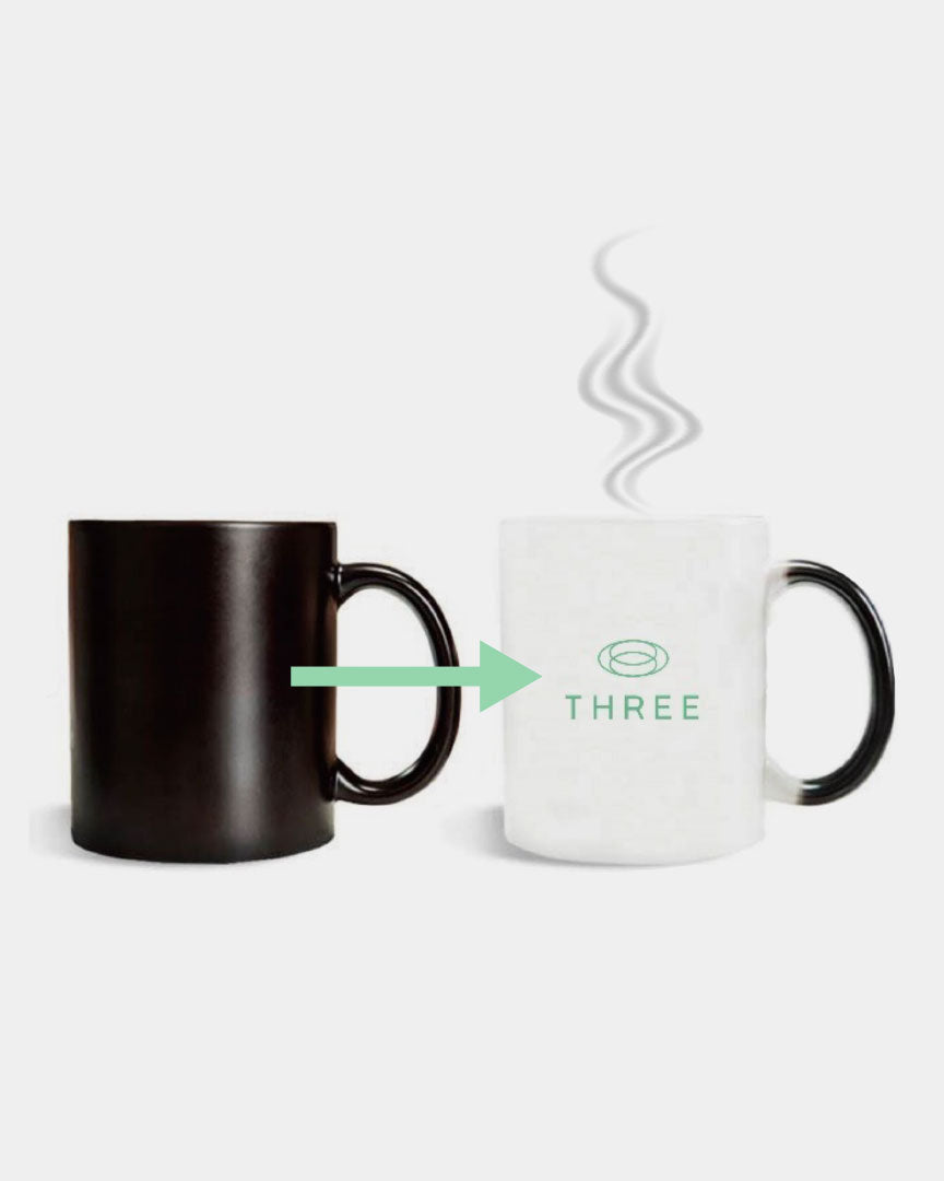 THREE Black & White Coffee Mug
