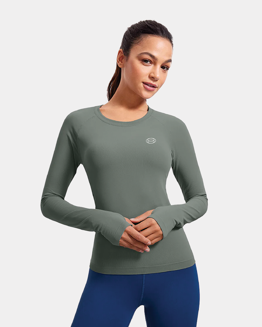 Seamless Long Sleeves with Thumbholes Shirts